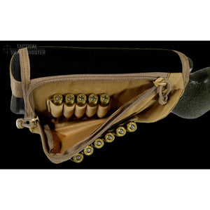 Sniper Stockpack - Tan - Synthetic Suede Cheekpad-Stock Packs-Tactical Sharpshooter