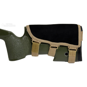 Sniper Stockpack - Tan - Synthetic Suede Cheekpad-Stock Packs-Tactical Sharpshooter